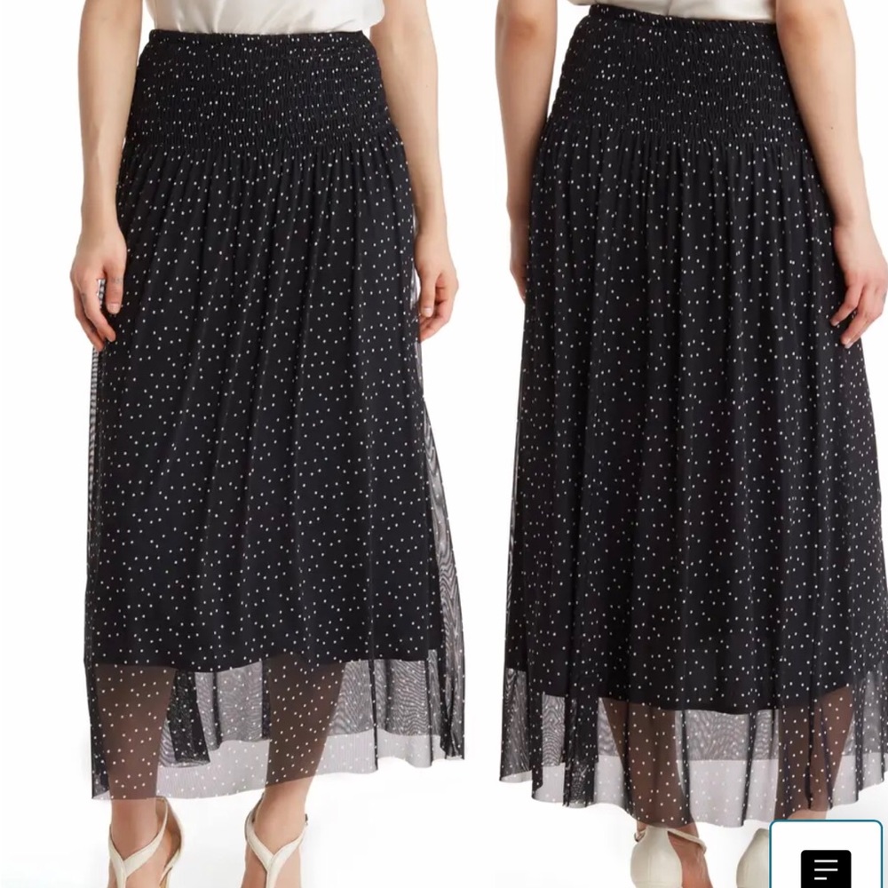 MAX STUDIO Dot Mesh Maxi Skirt
